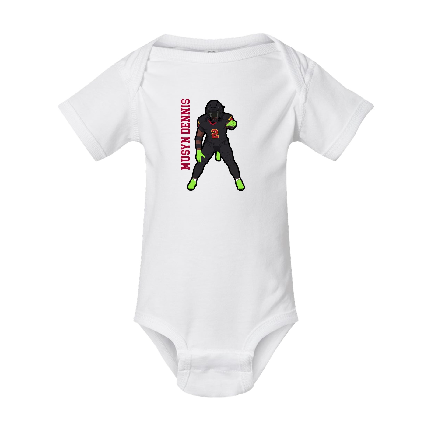 Baby Onesie — Name Vertical in White