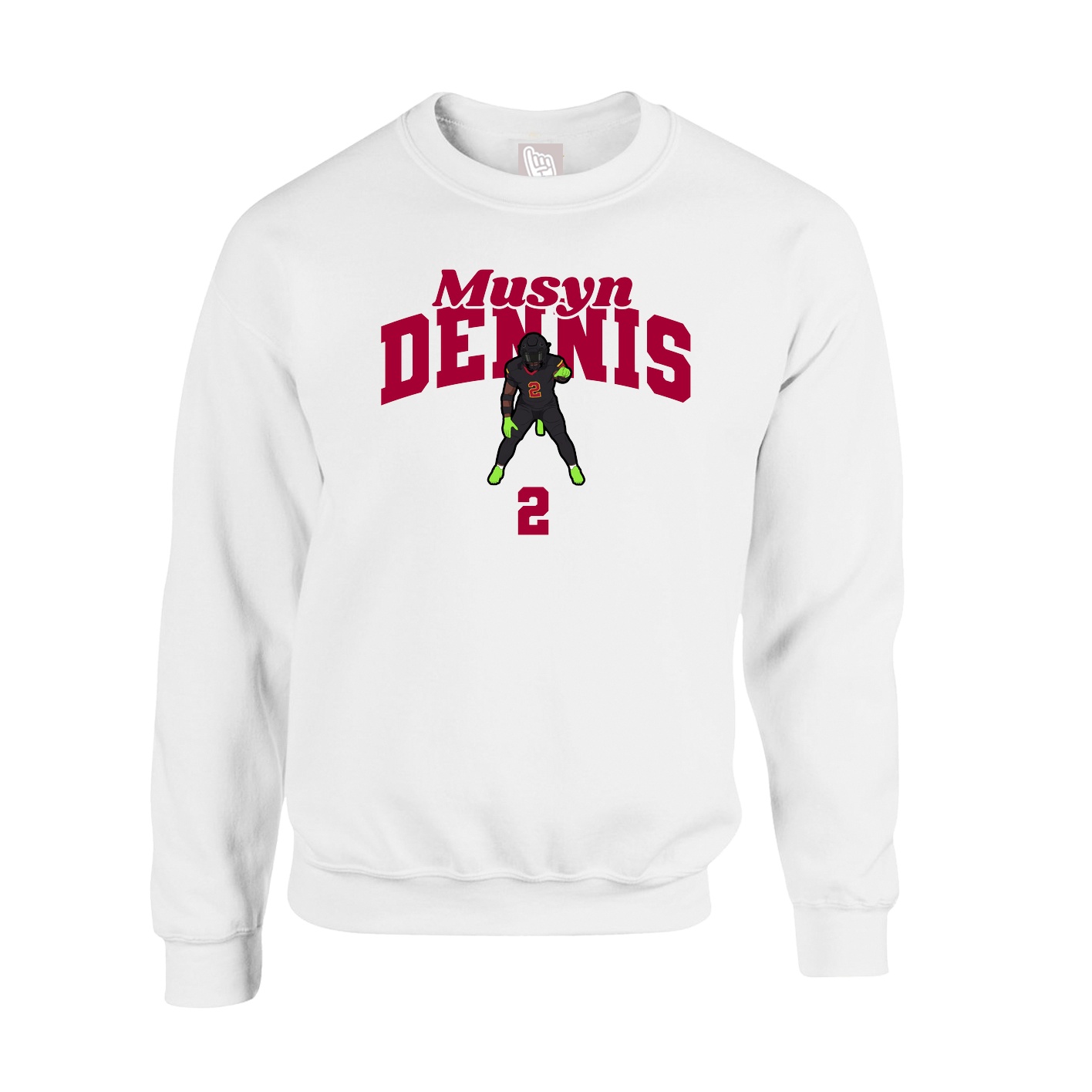 Fleece Crew — Signature Arch in White