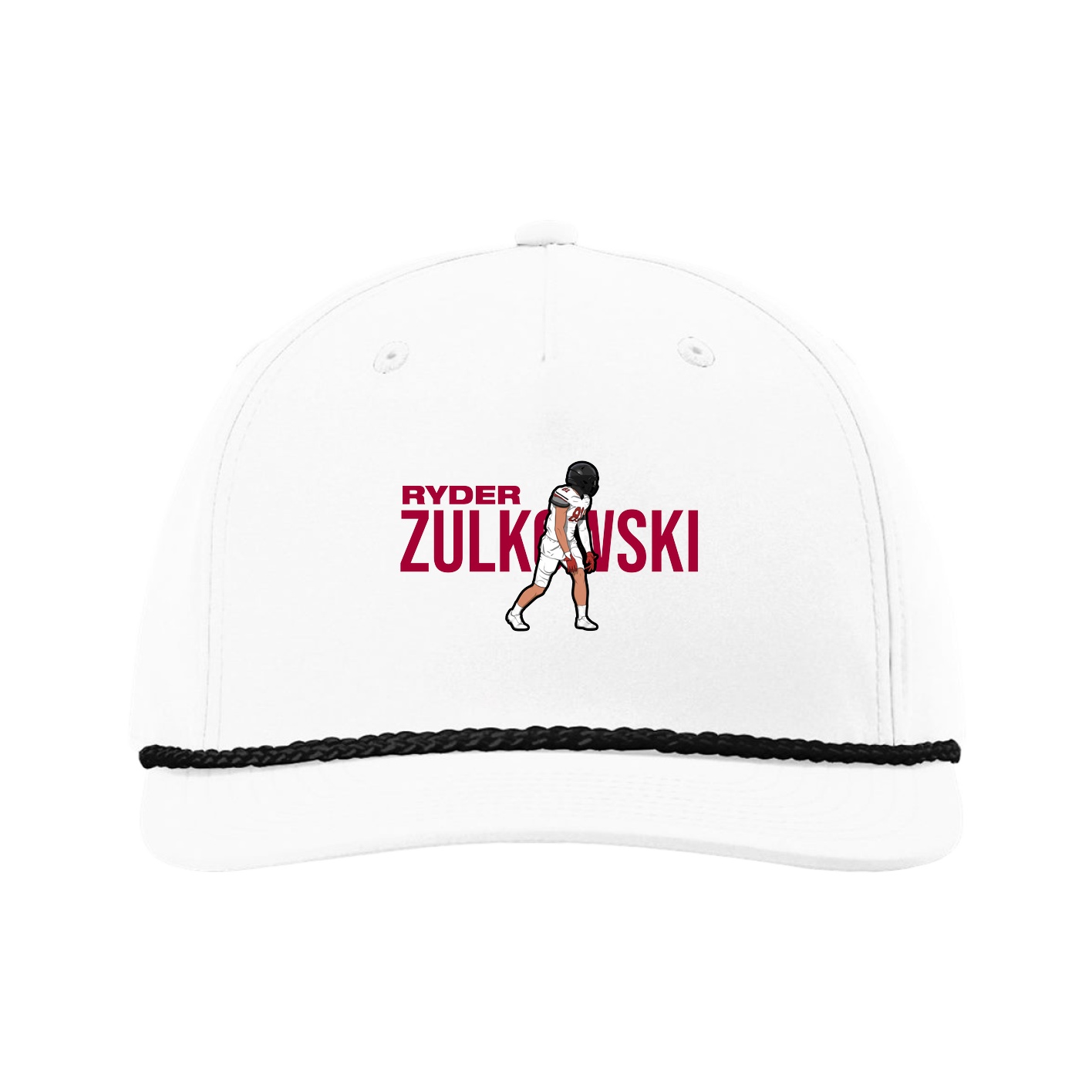 Five-Panel Classic Rope Cap — Player Name in White
