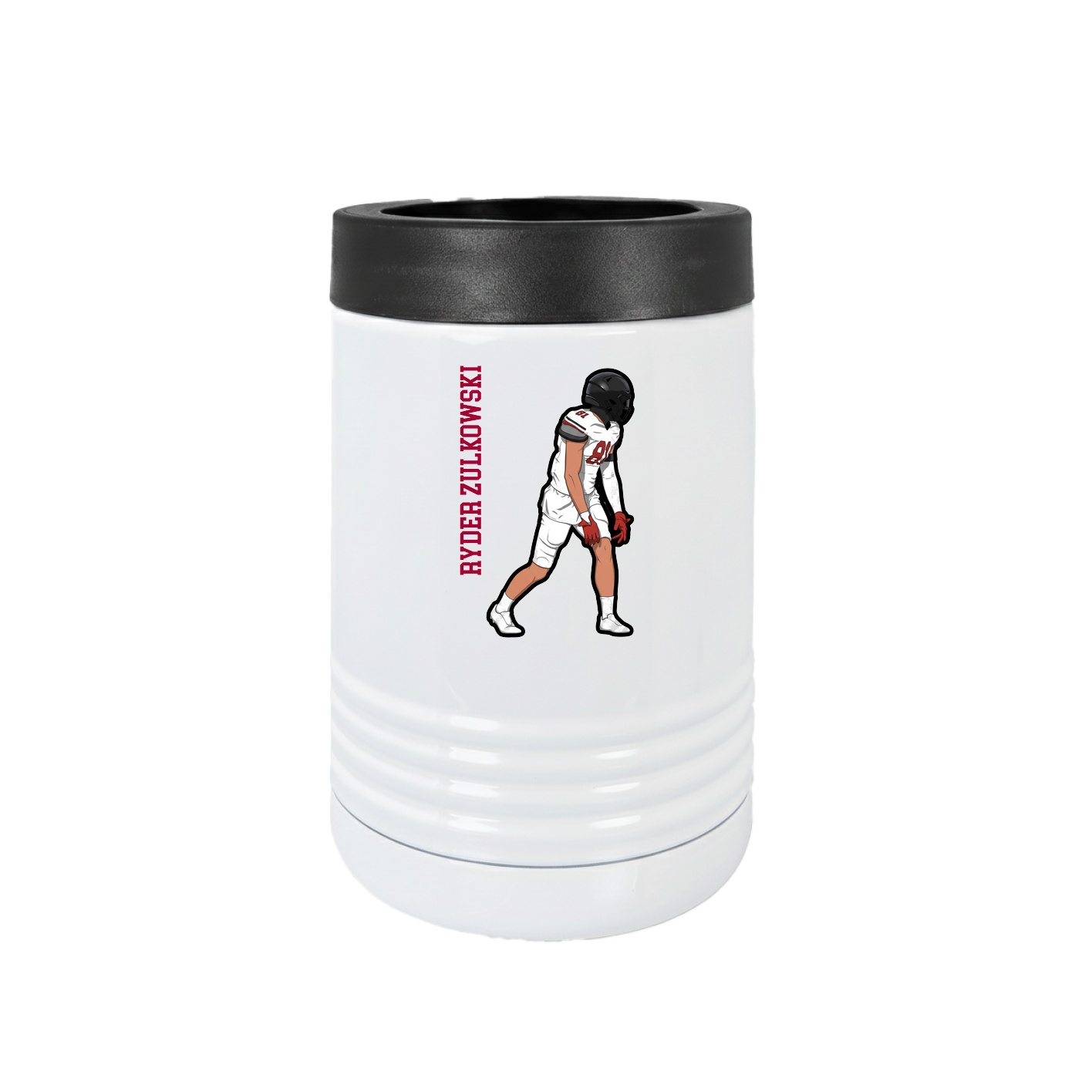 Beverage Holder — Name Vertical in White