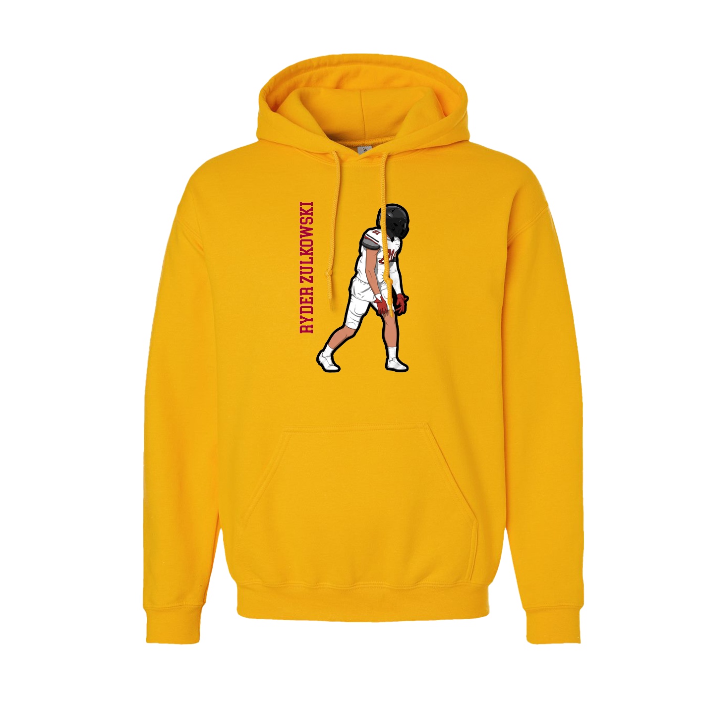 Youth Hoodie — Name Vertical in Gold