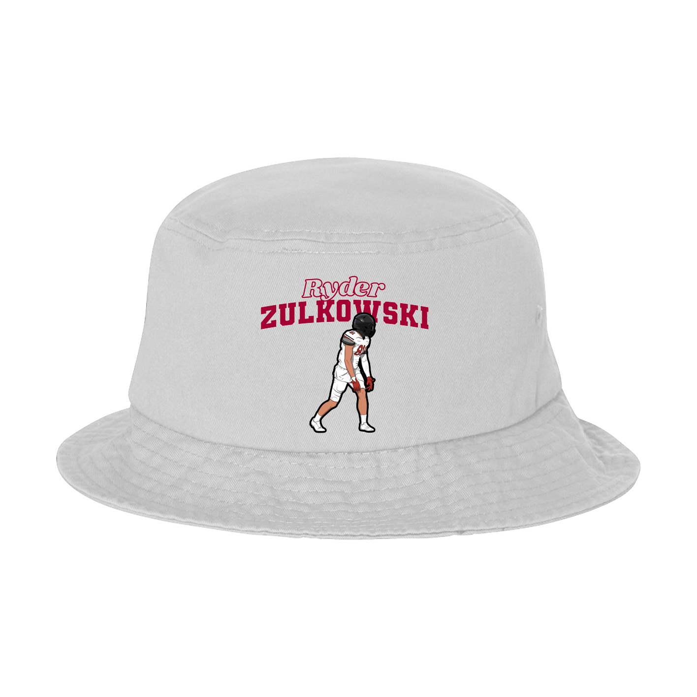 Bucket Cap — Name Arch in White