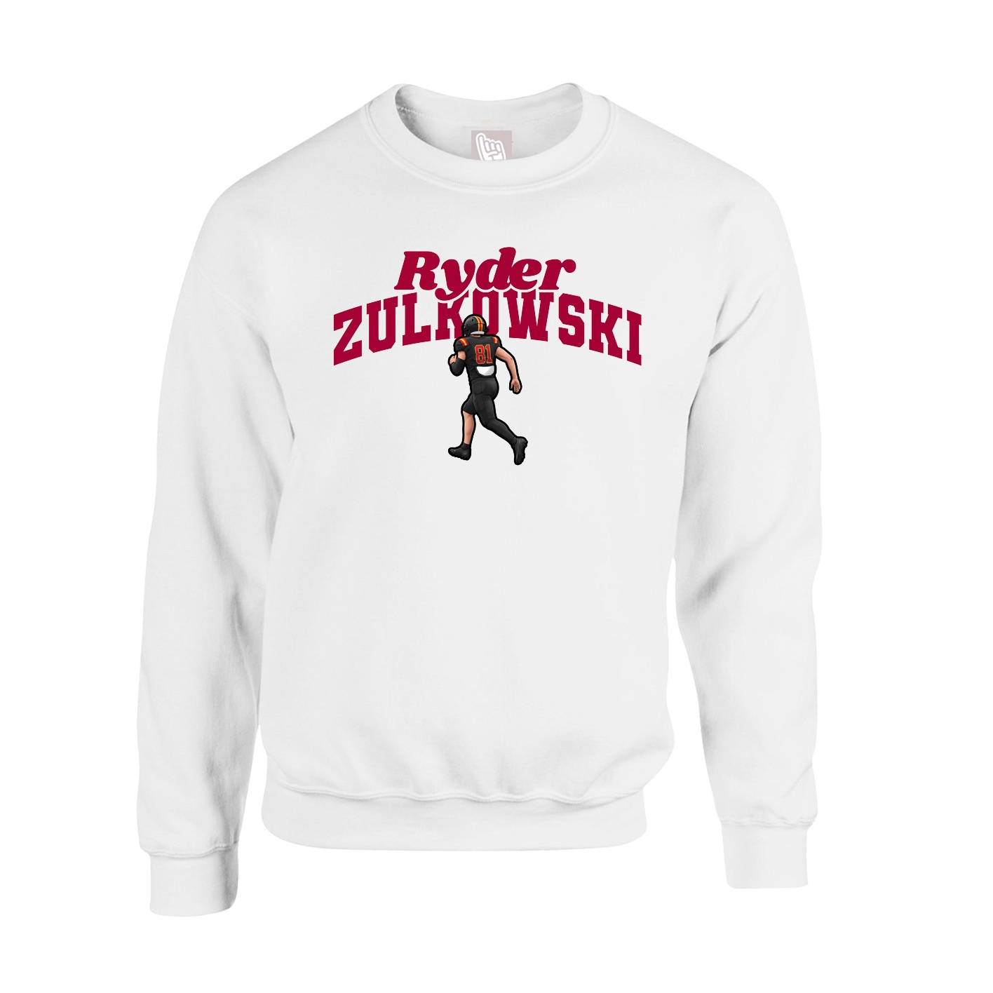 Fleece Crew — Signature Arch in White