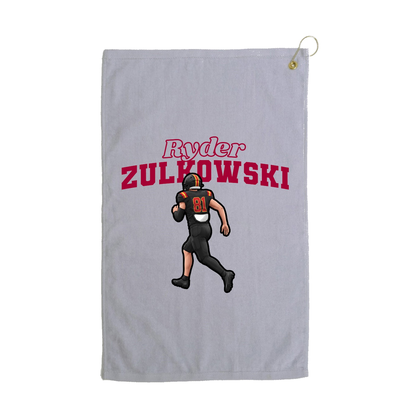 Golf Towel — Name Arch in Grey