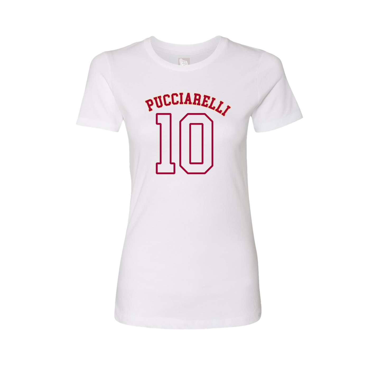 Fitted Women's Tee — Shirsey Arch in White