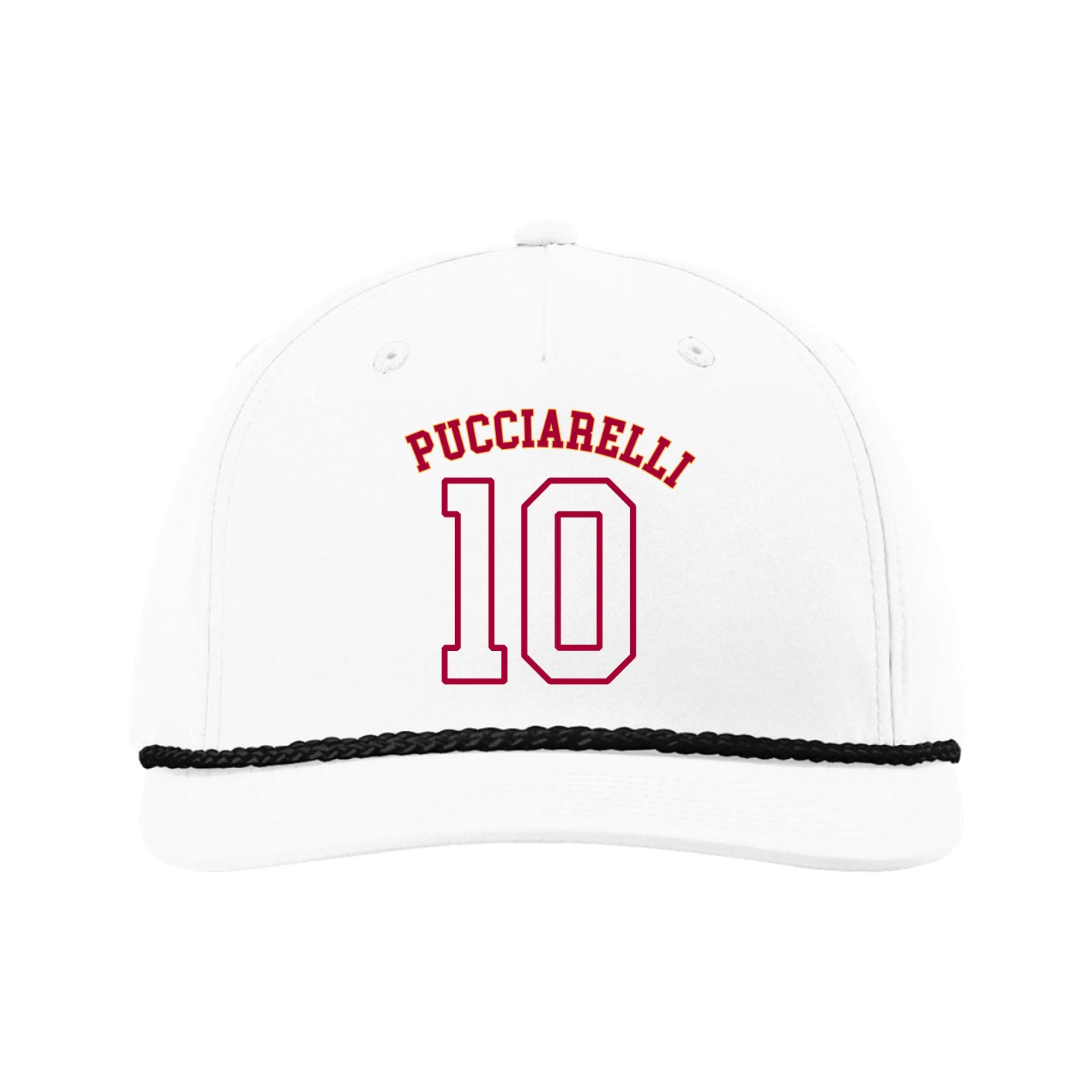 Five-Panel Classic Rope Cap — Shirsey Arch in White
