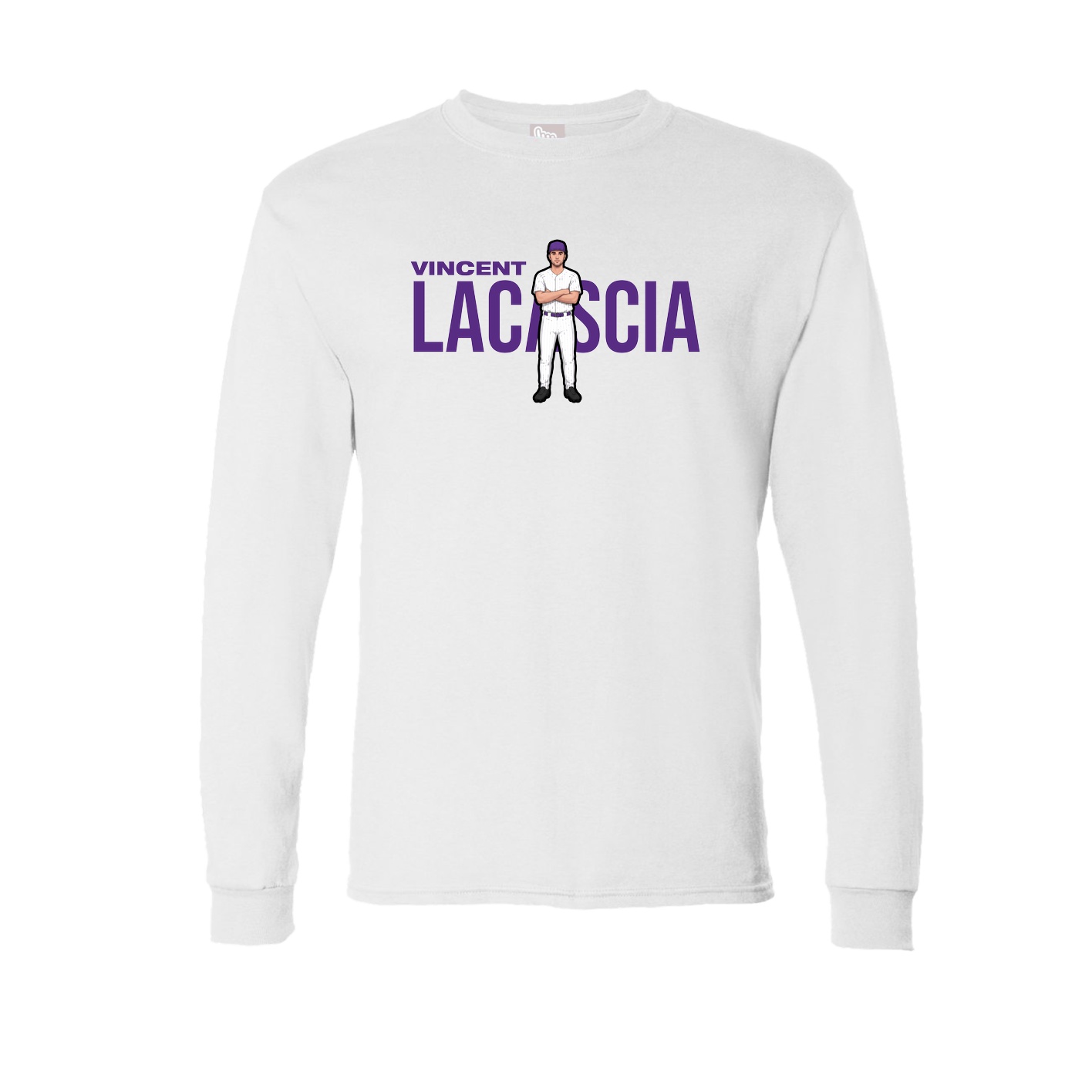 Long Sleeve Tee — Player Name in White