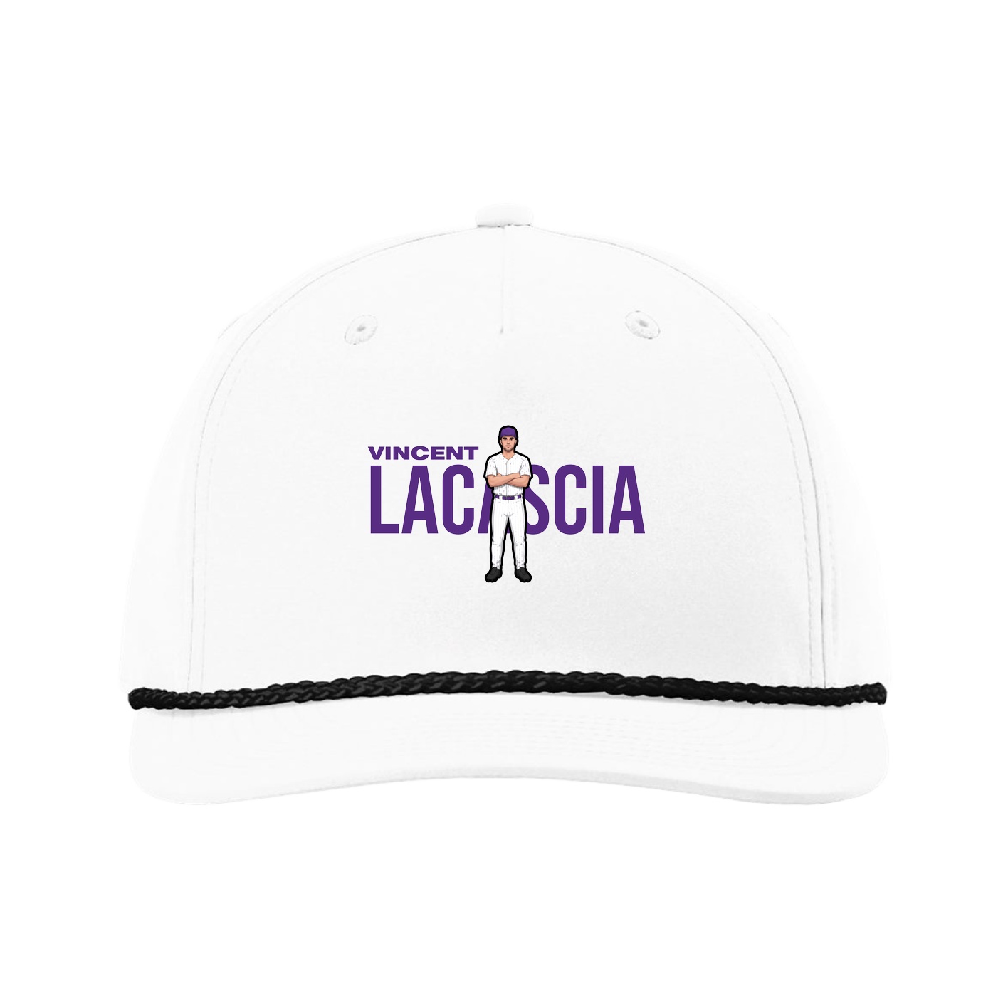 Five-Panel Classic Rope Cap — Player Name in White
