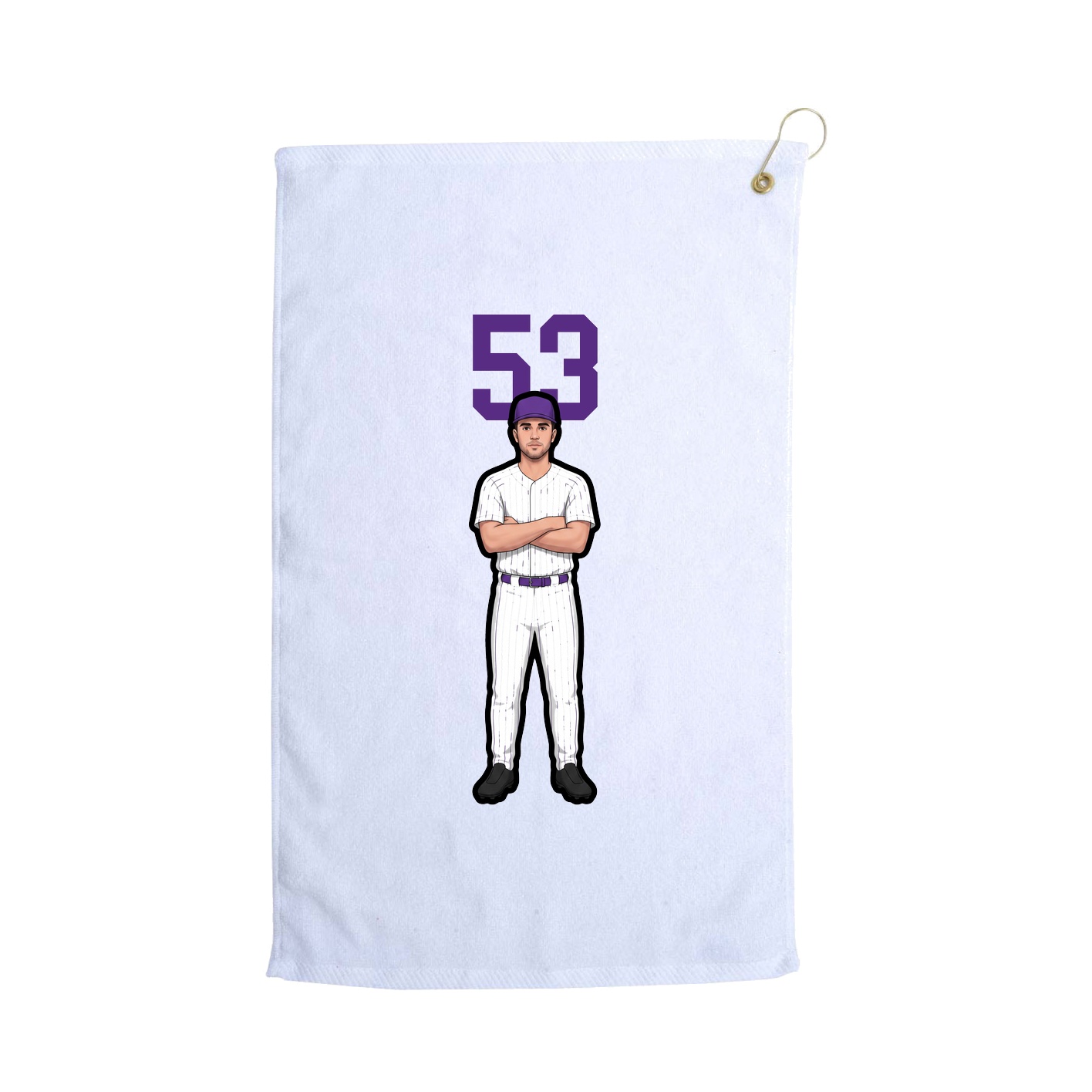 Golf Towel — Number Top in White