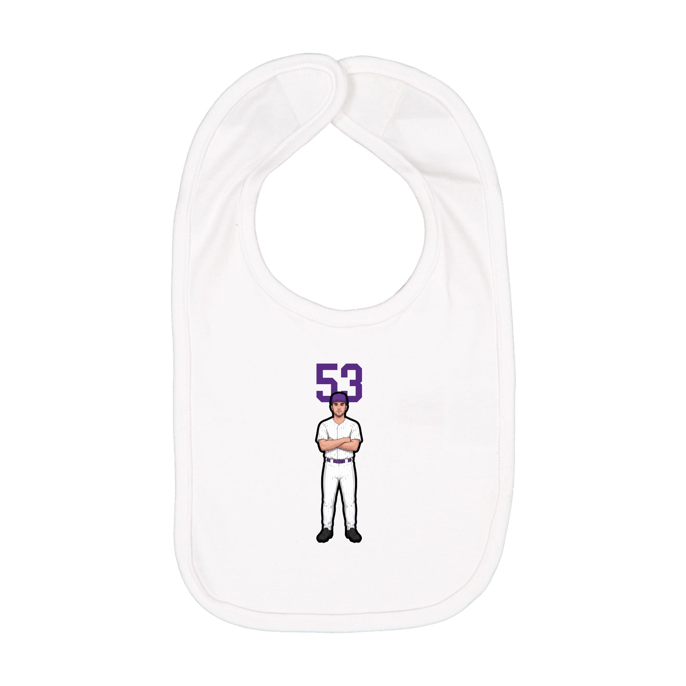 Infant Bib — Number Top in White