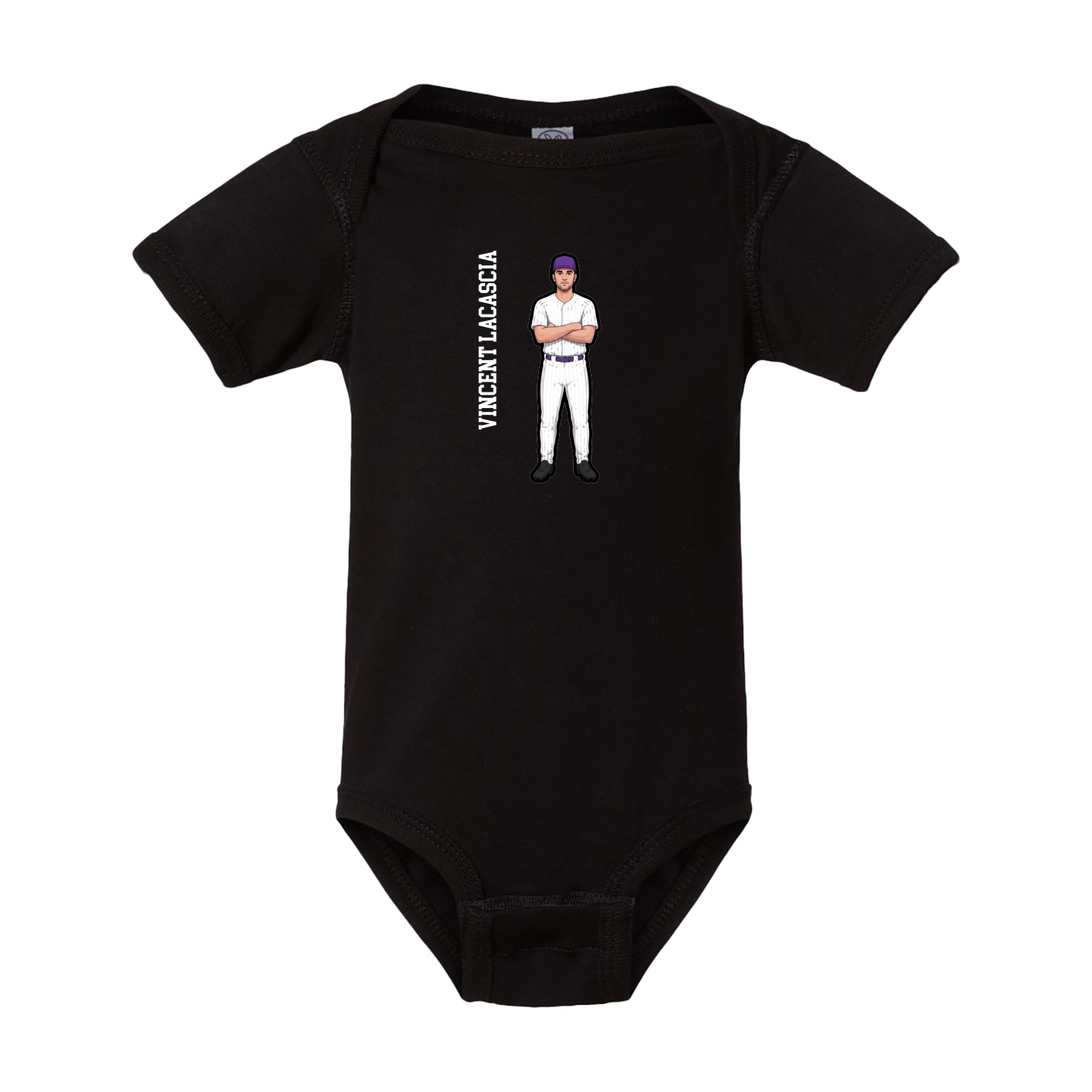 Baby Onesie — Name Vertical in Black