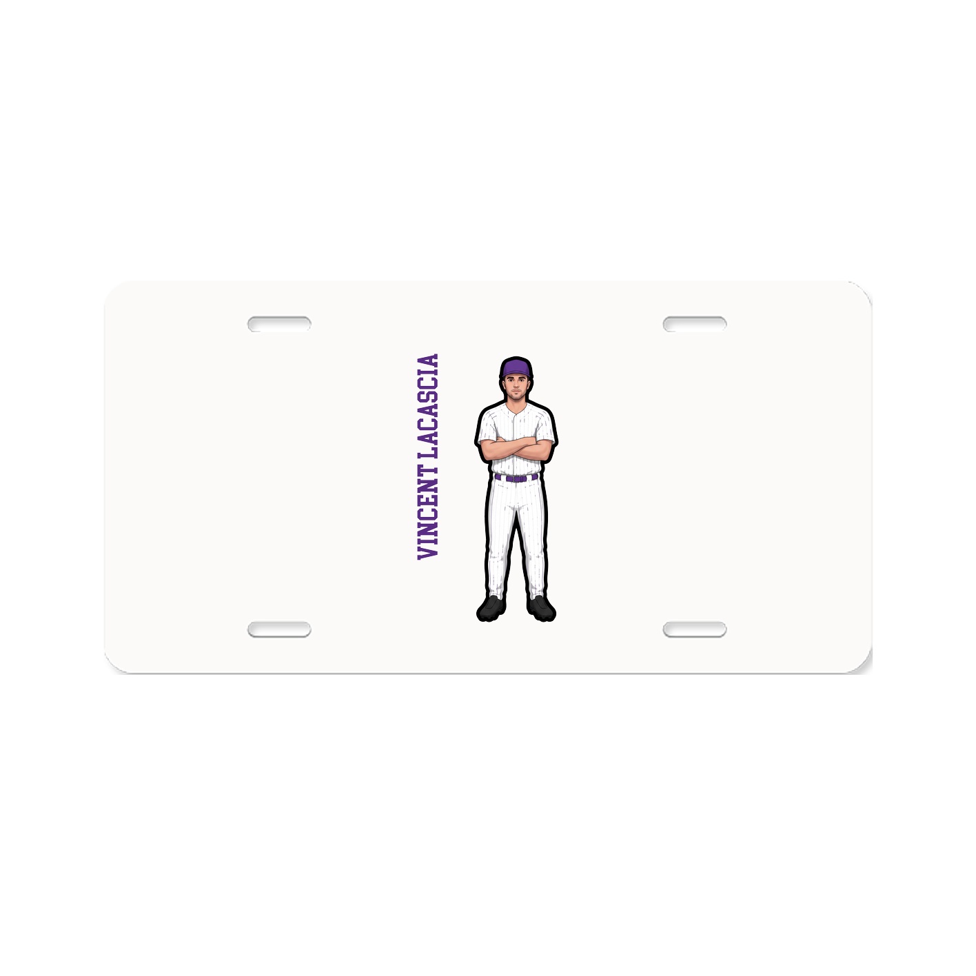 License Plate — Name Vertical in Classic