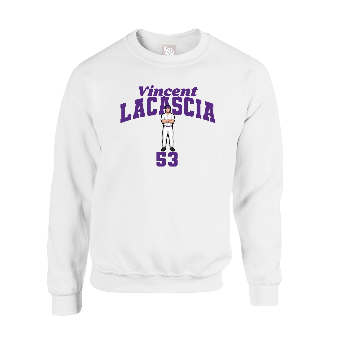 Fleece Crew — Signature Arch in White
