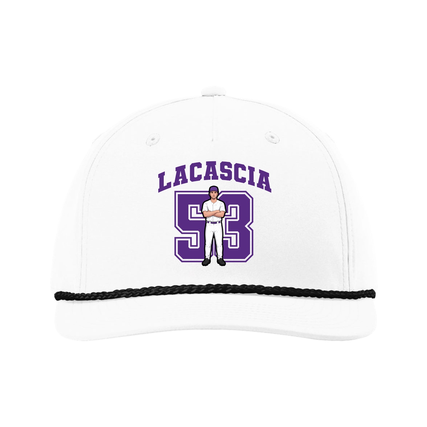 Five-Panel Classic Rope Cap — Number in White