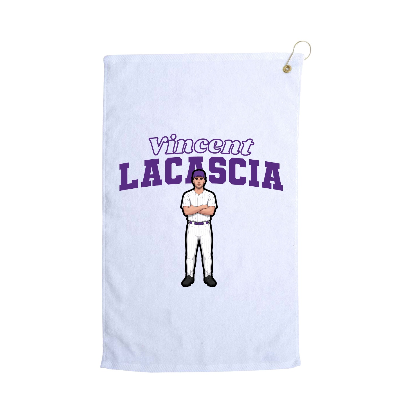 Golf Towel — Name Arch in White