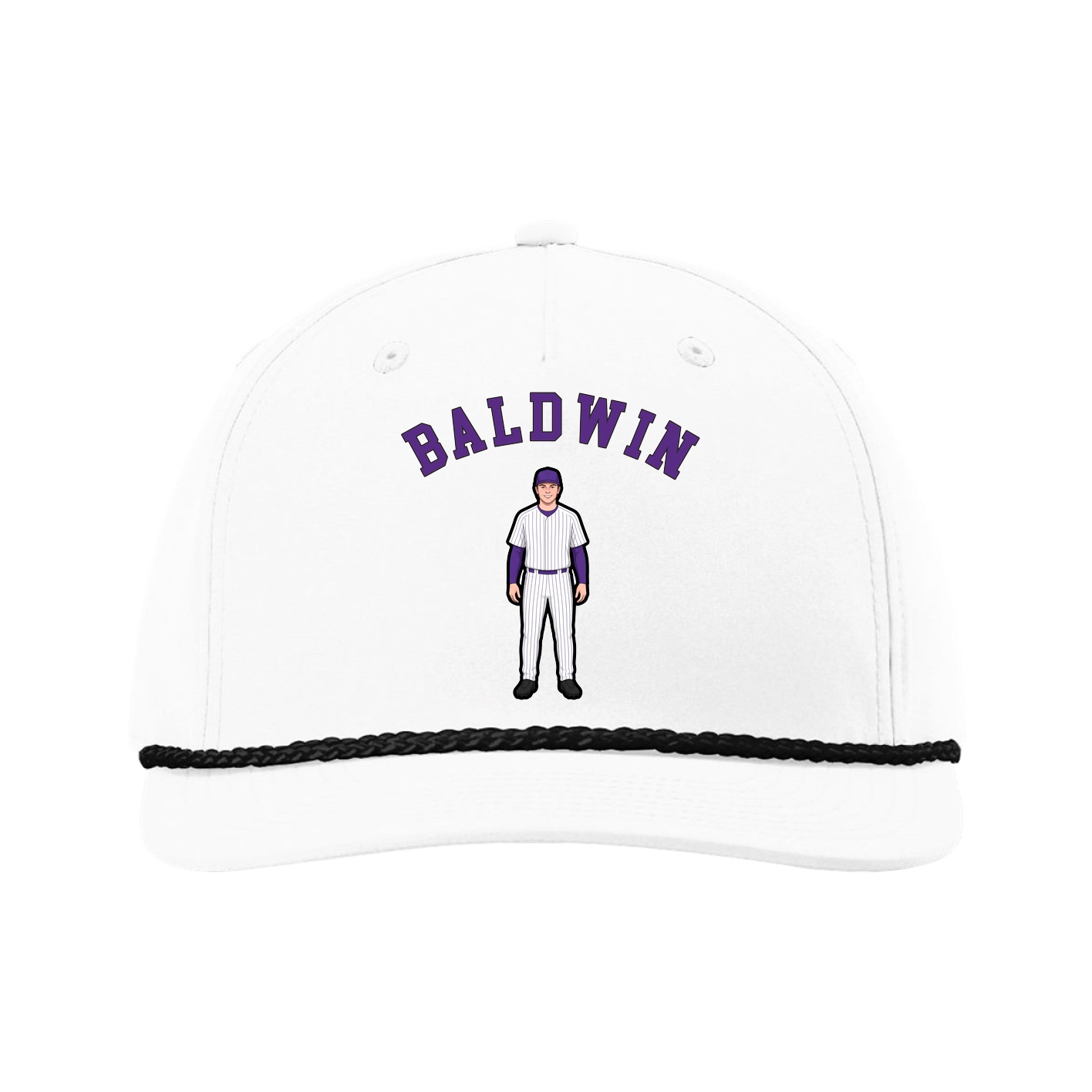 Five-Panel Classic Rope Cap — Shirsey Arch in White