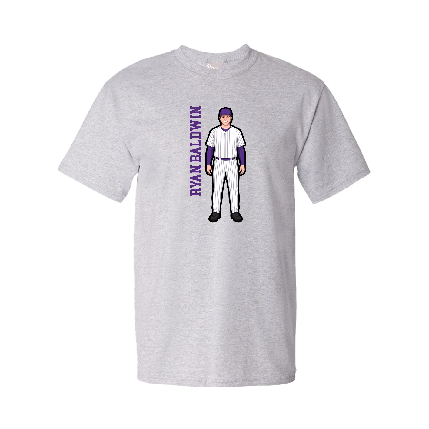 Tee — Name Vertical in Grey