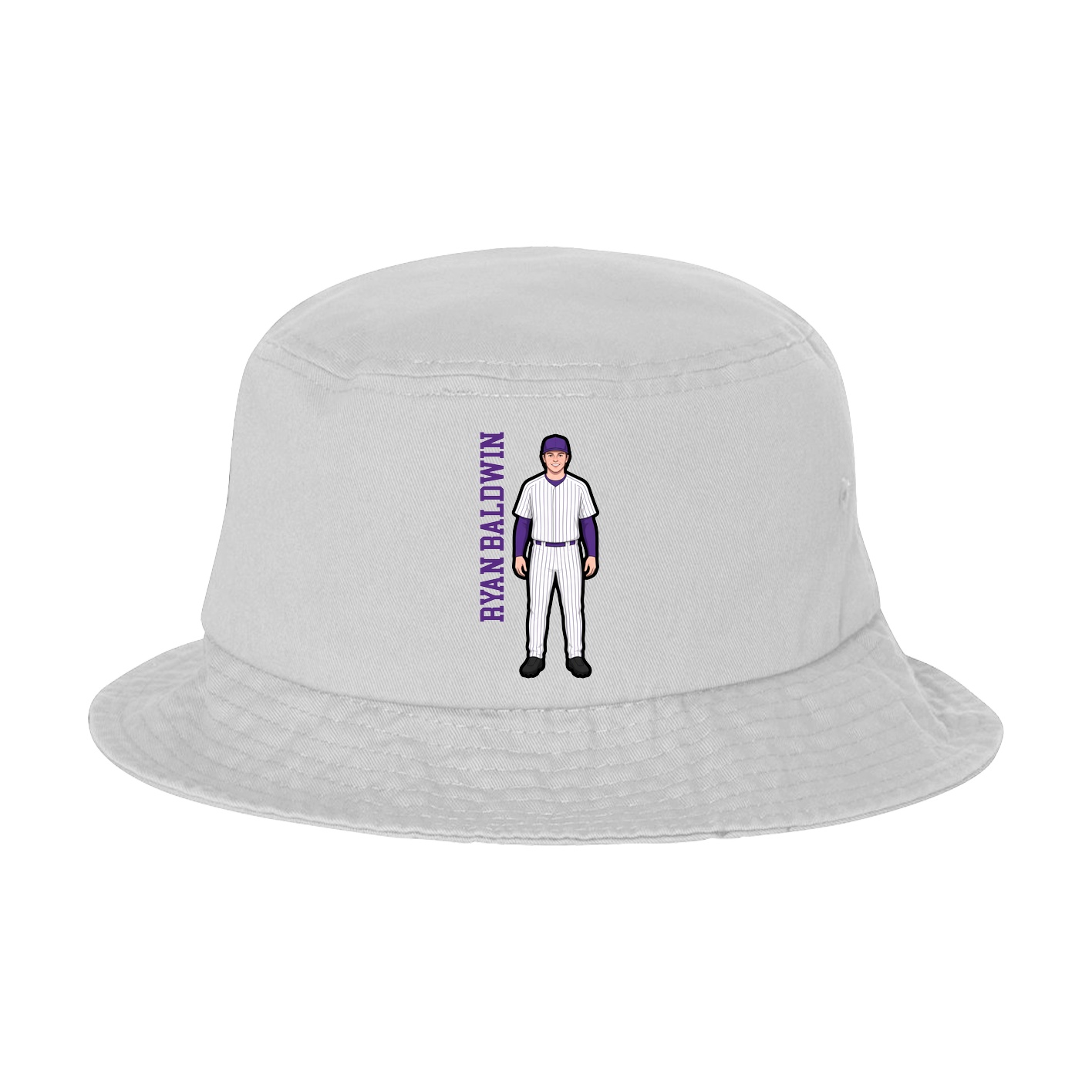 Bucket Cap — Name Vertical in White