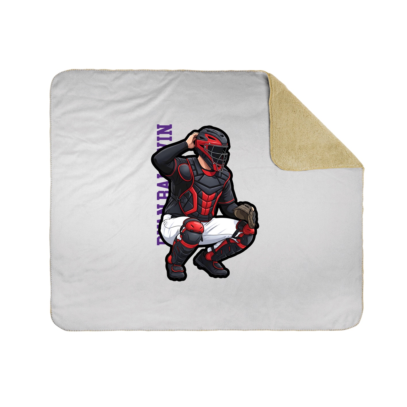 Throw Blanket — Name Vertical in White