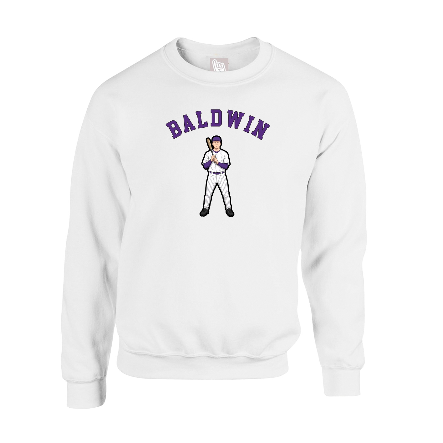 Fleece Crew — Shirsey Arch in White