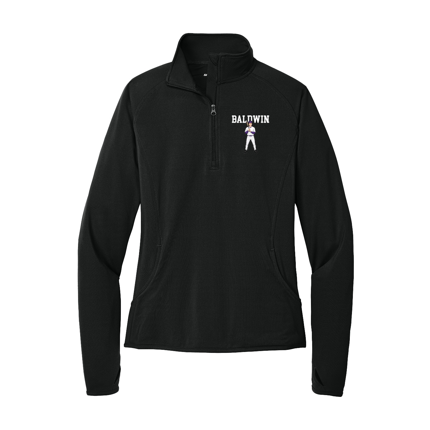 Women's Q-Zip Pullover — Shirsey in Black