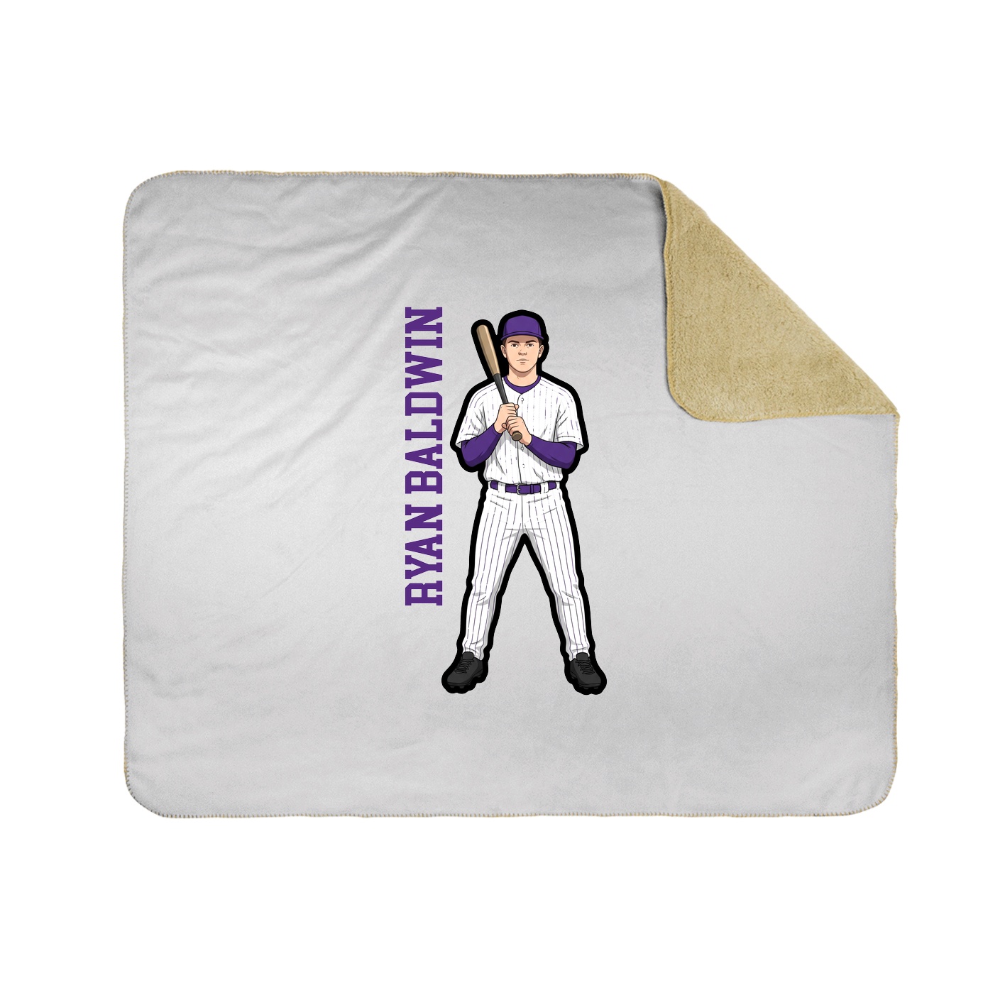 Throw Blanket — Name Vertical in White