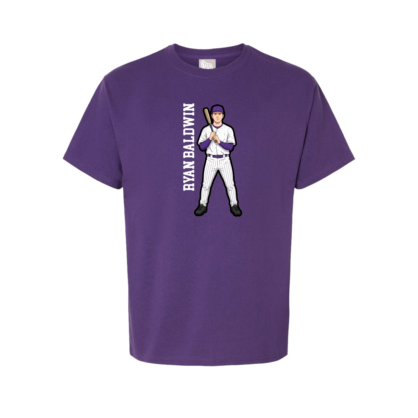 Tee — Name Vertical in Purple
