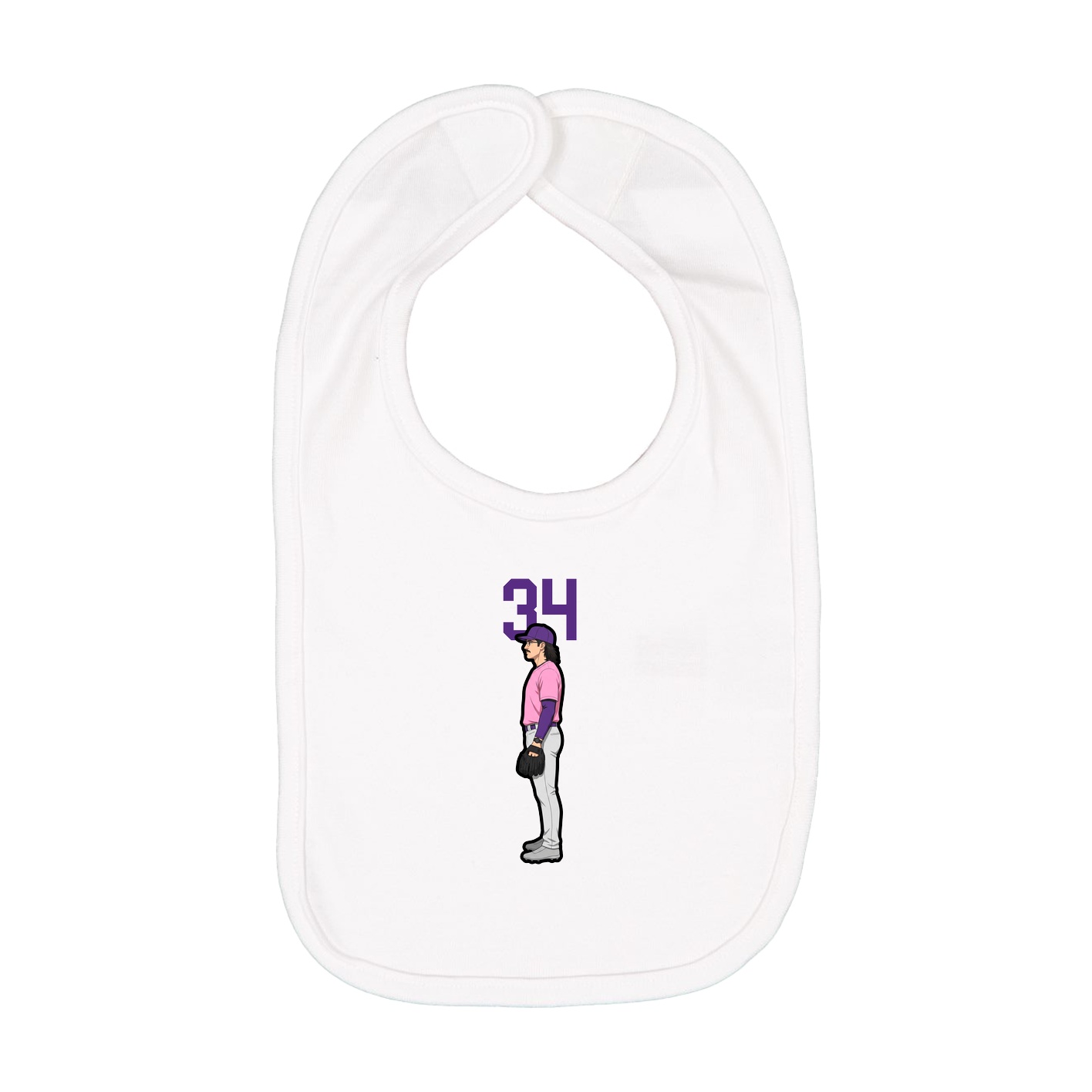 Infant Bib — Number Top in White