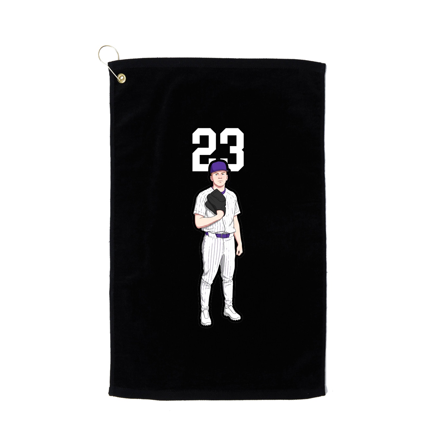 Golf Towel — Number Top in Black