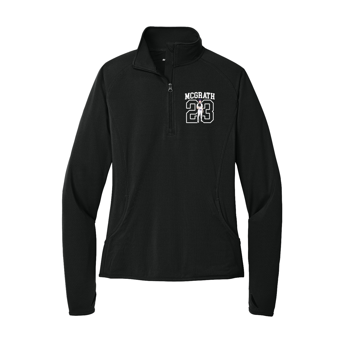 Women's Q-Zip Pullover — Shirsey in Black