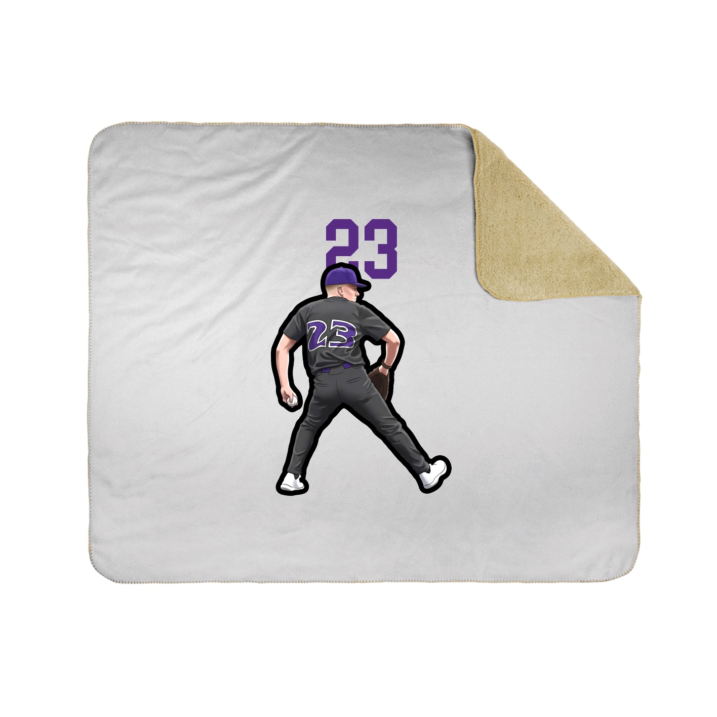 Throw Blanket — Number Top in White
