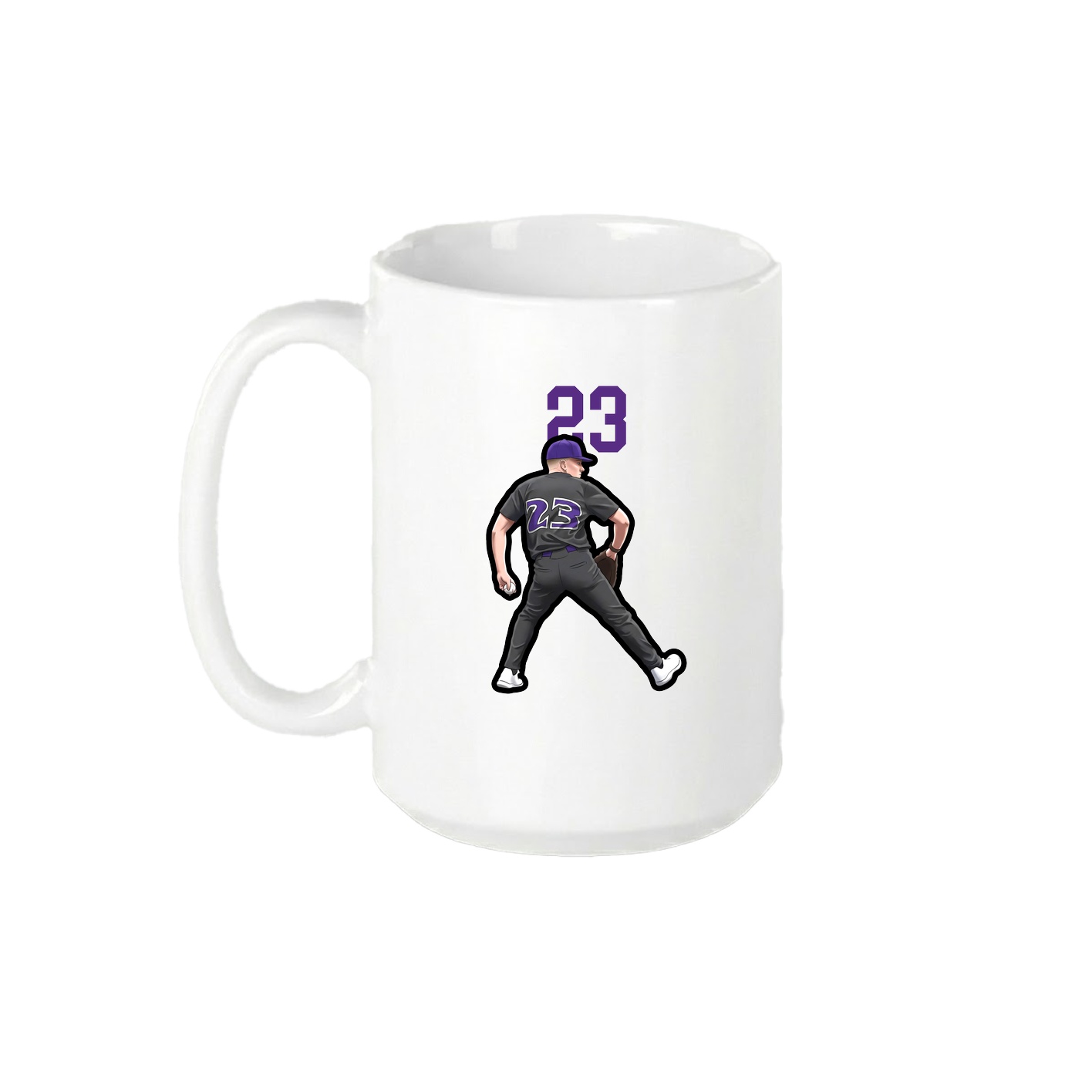 15oz Coffee Mug — Number Top in White