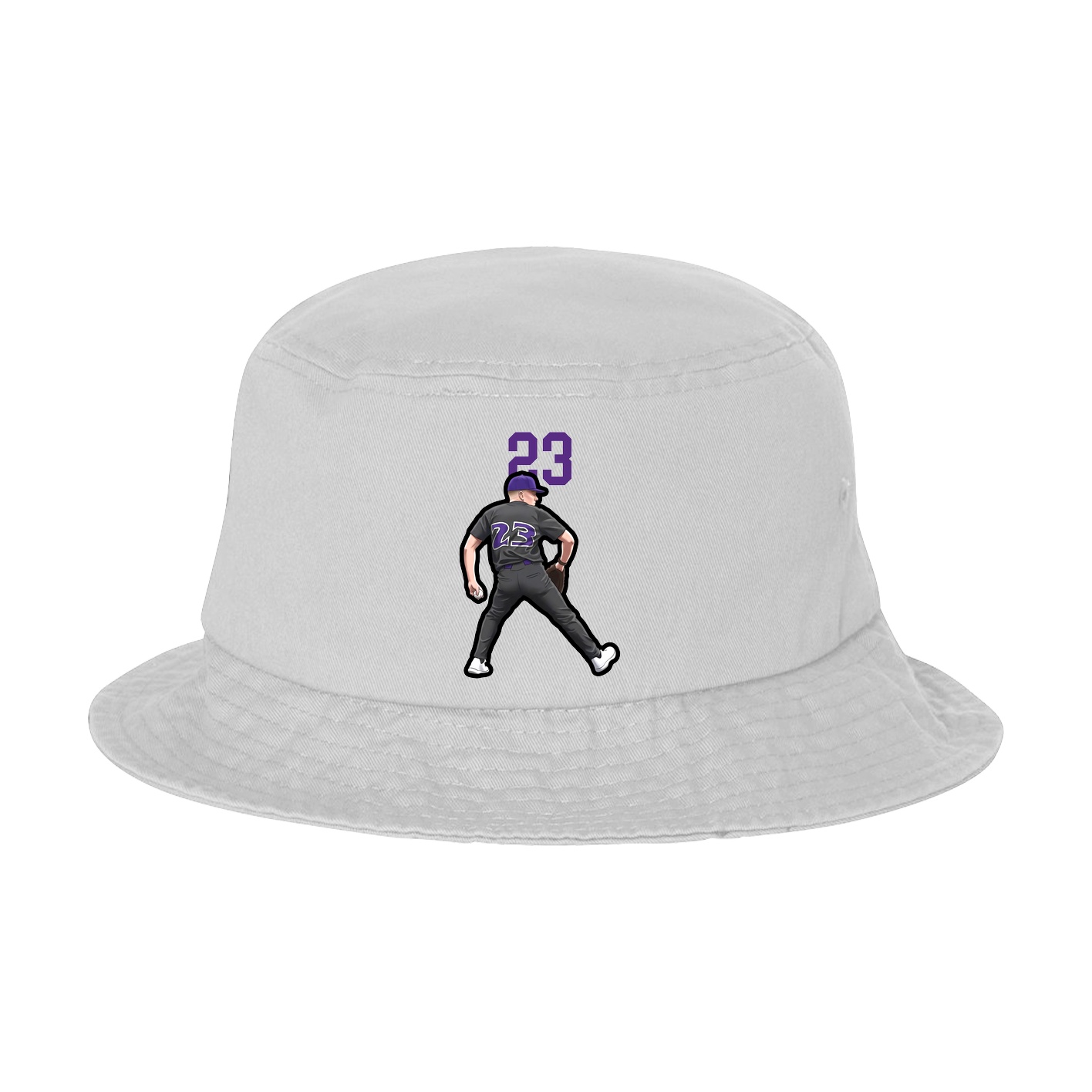 Bucket Cap — Number Top in White