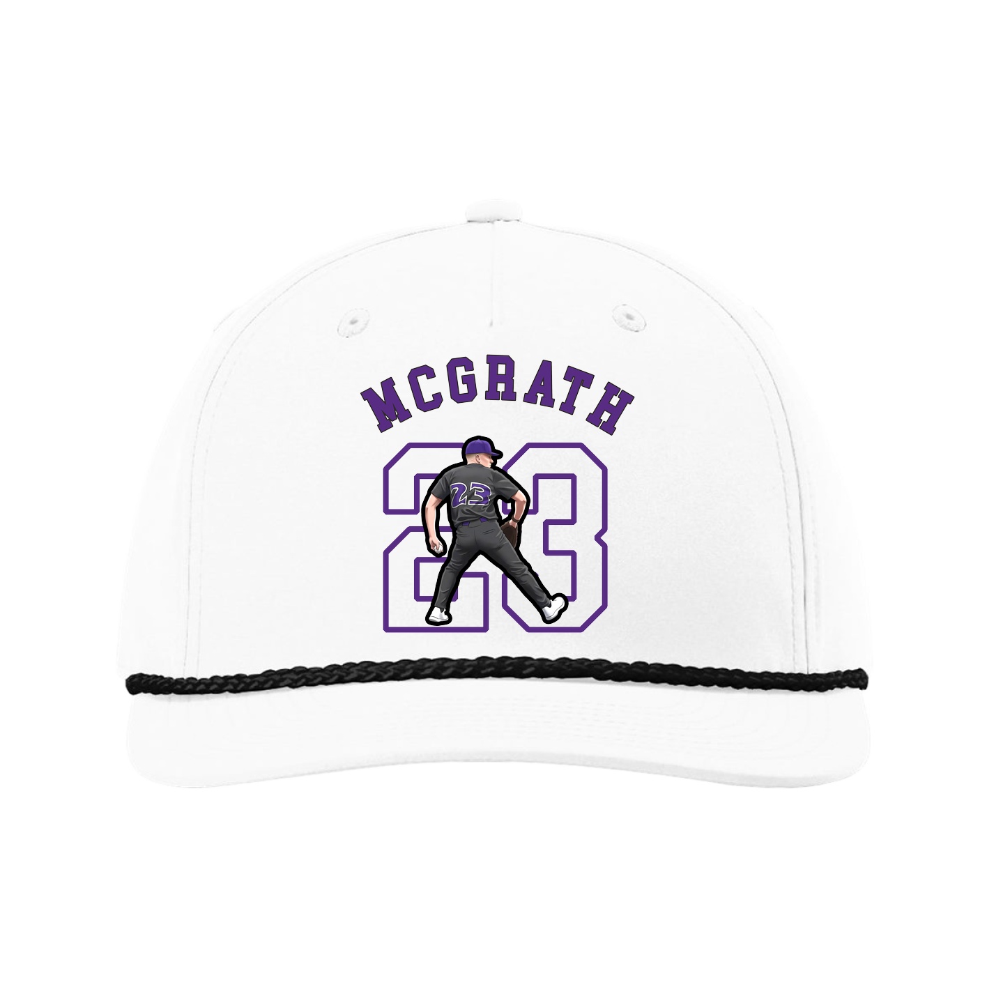 Five-Panel Classic Rope Cap — Shirsey Arch in White