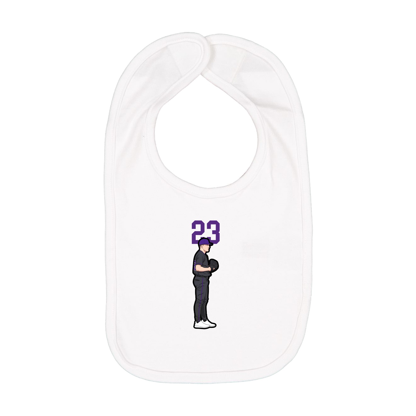 Infant Bib — Number Top in White