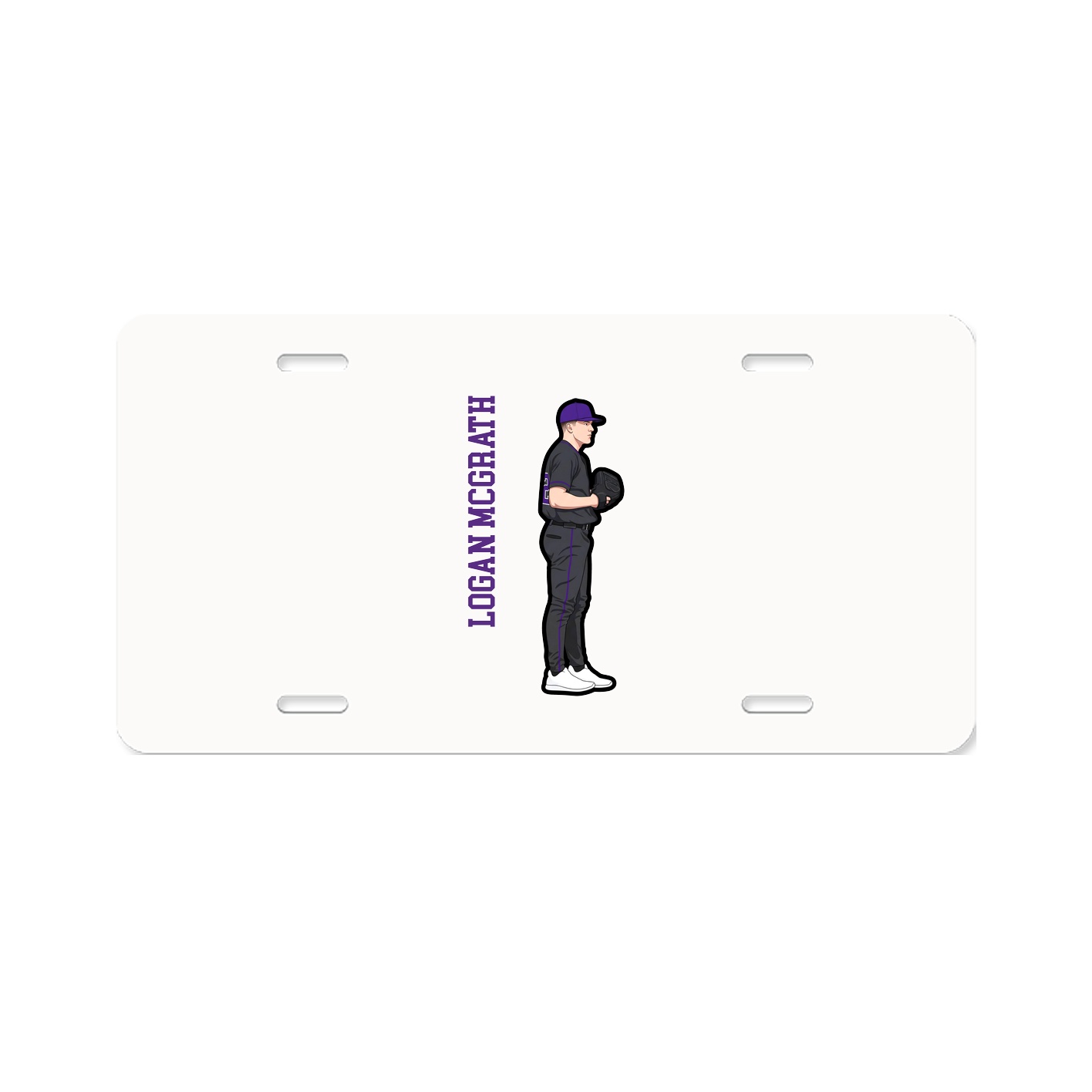 License Plate — Name Vertical in Classic