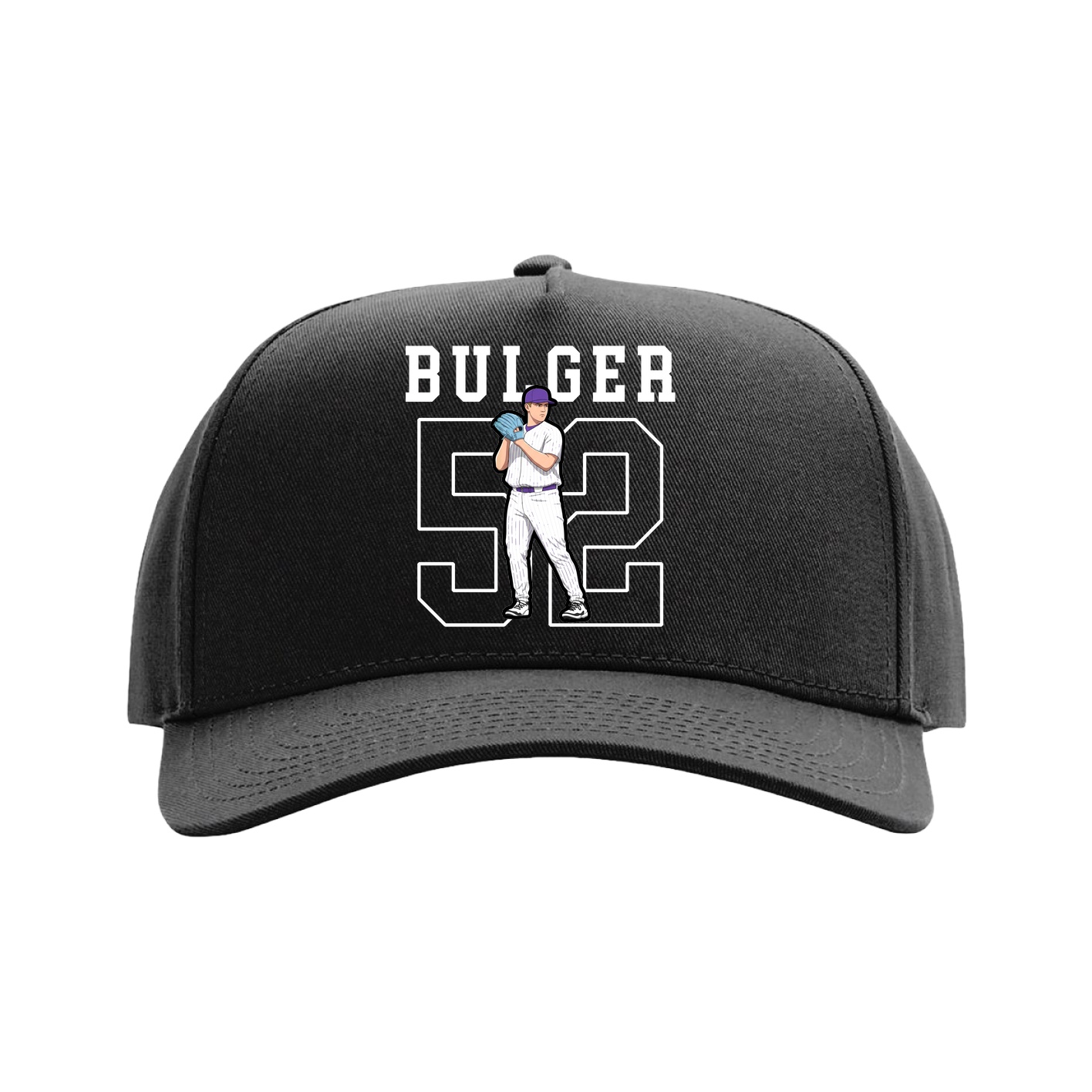Full Fabric Five-Panel Champ Cap — Shirsey in Black