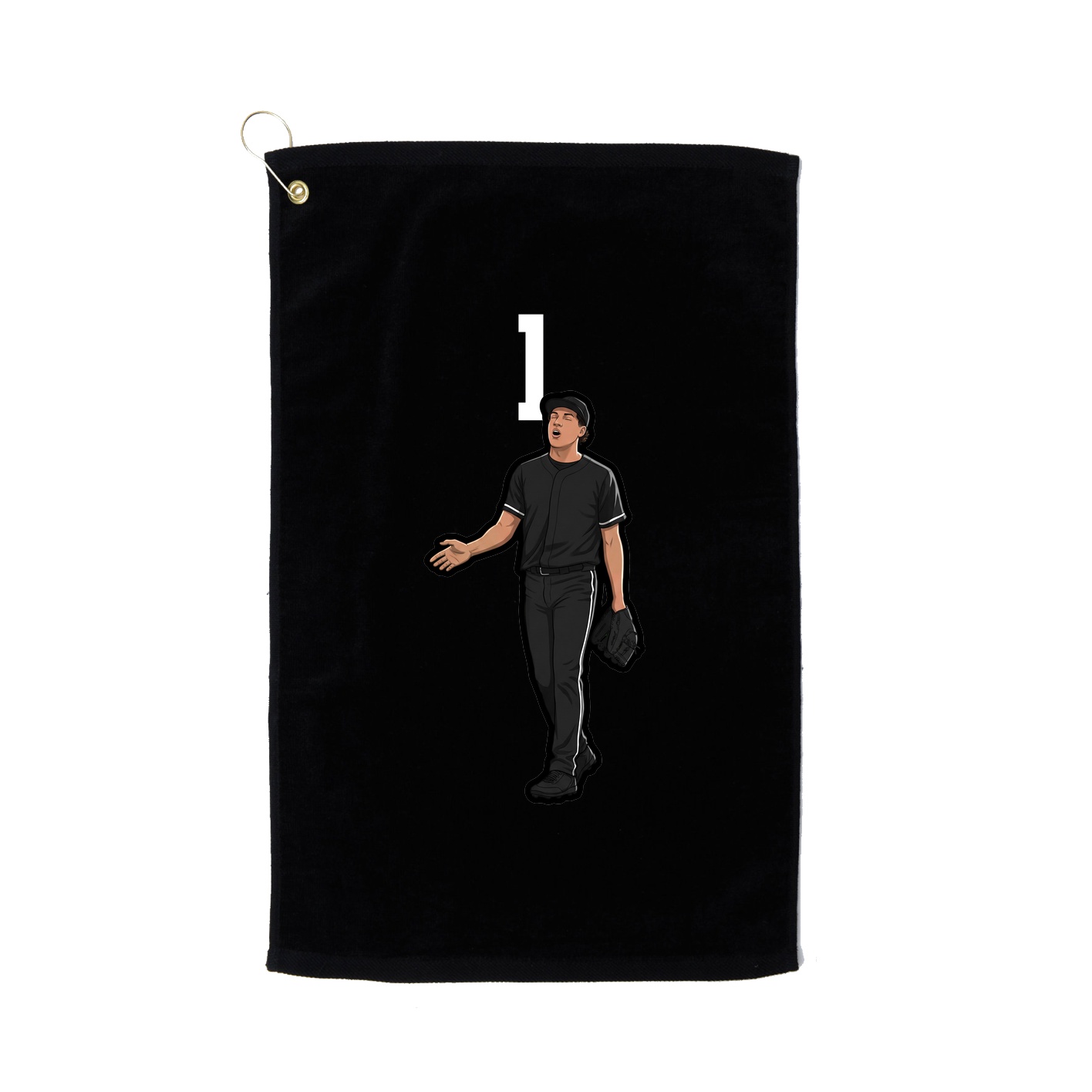 Golf Towel — Number Top in Black