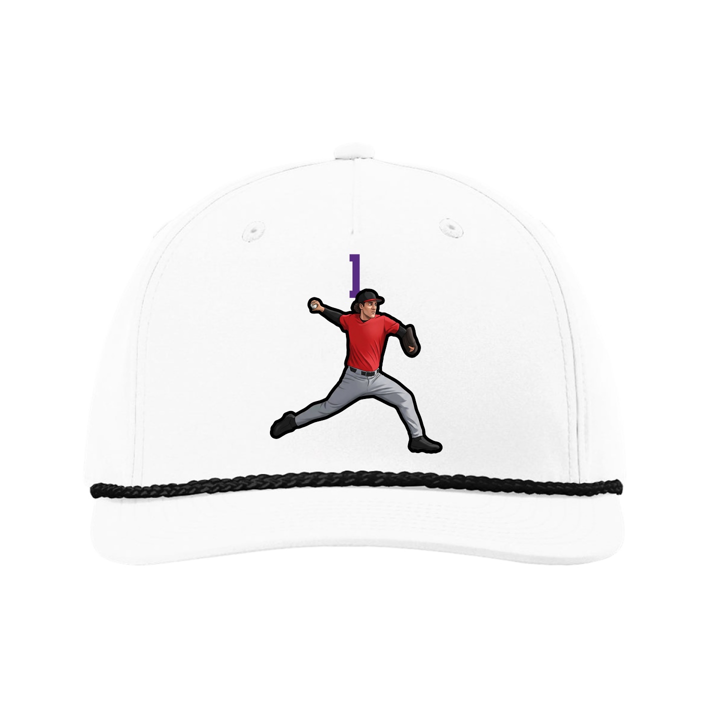Five-Panel Classic Rope Cap — Number Top in White