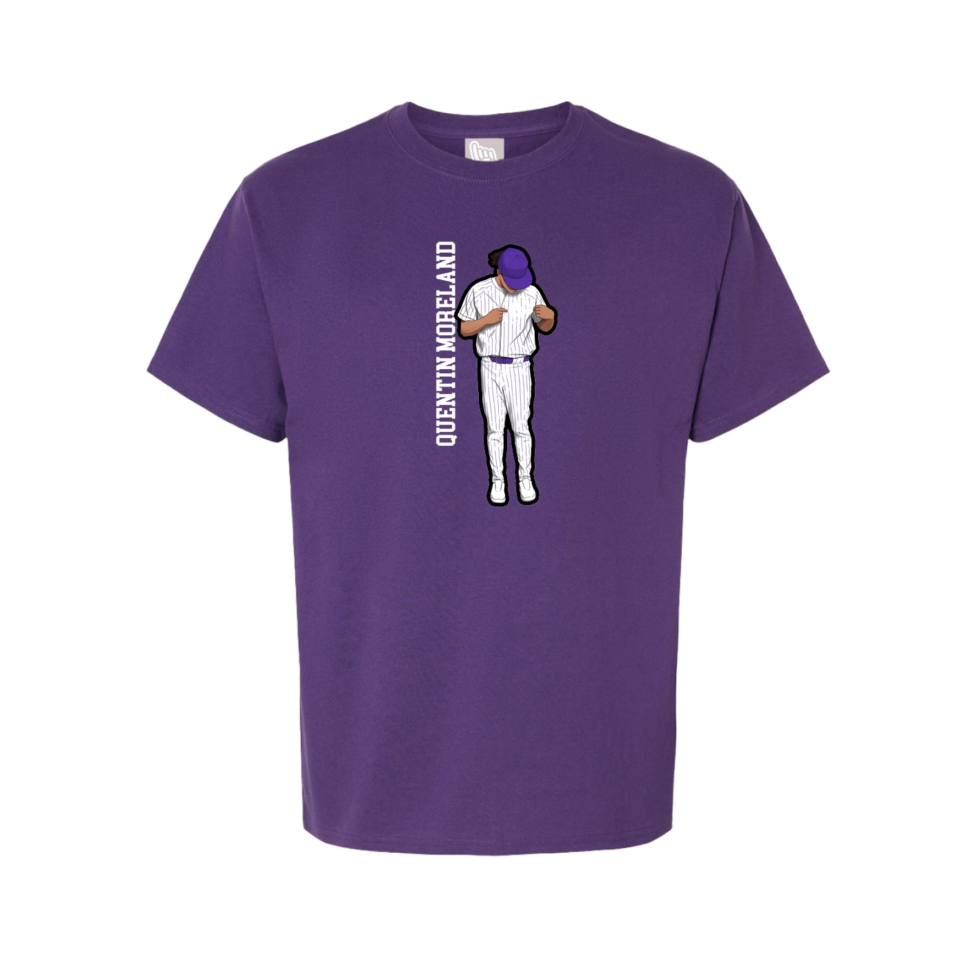 Tee — Name Vertical in Purple