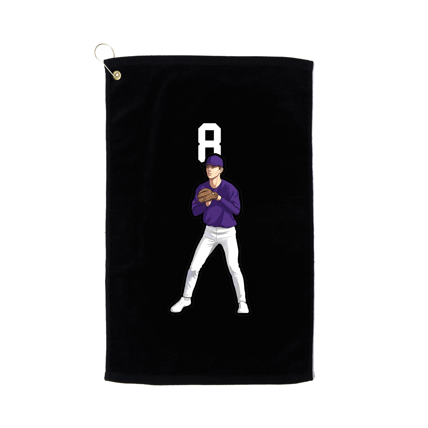 Golf Towel — Number Top in Black