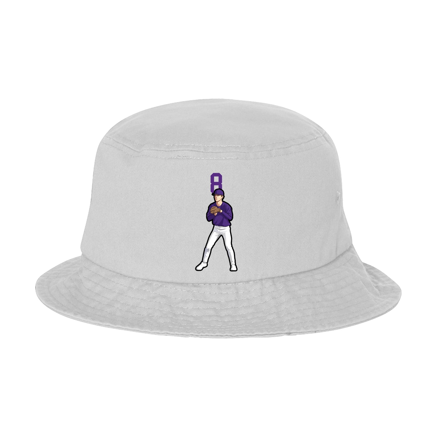 Bucket Cap — Number Top in White