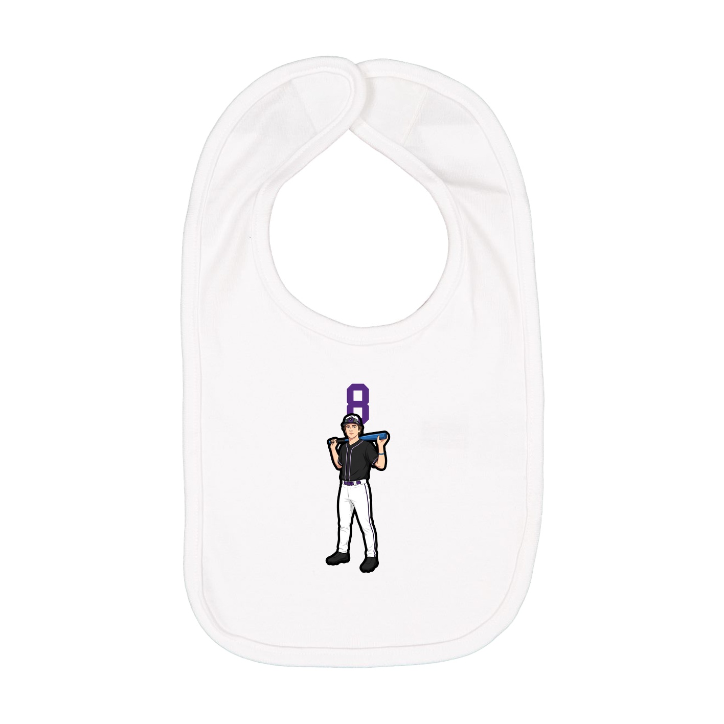 Infant Bib — Number Top in White
