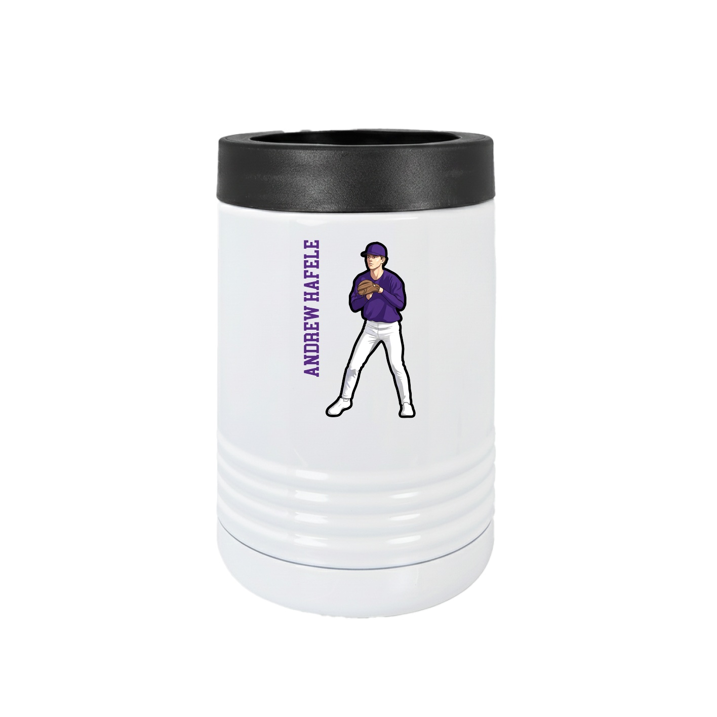 Beverage Holder — Name Vertical in White