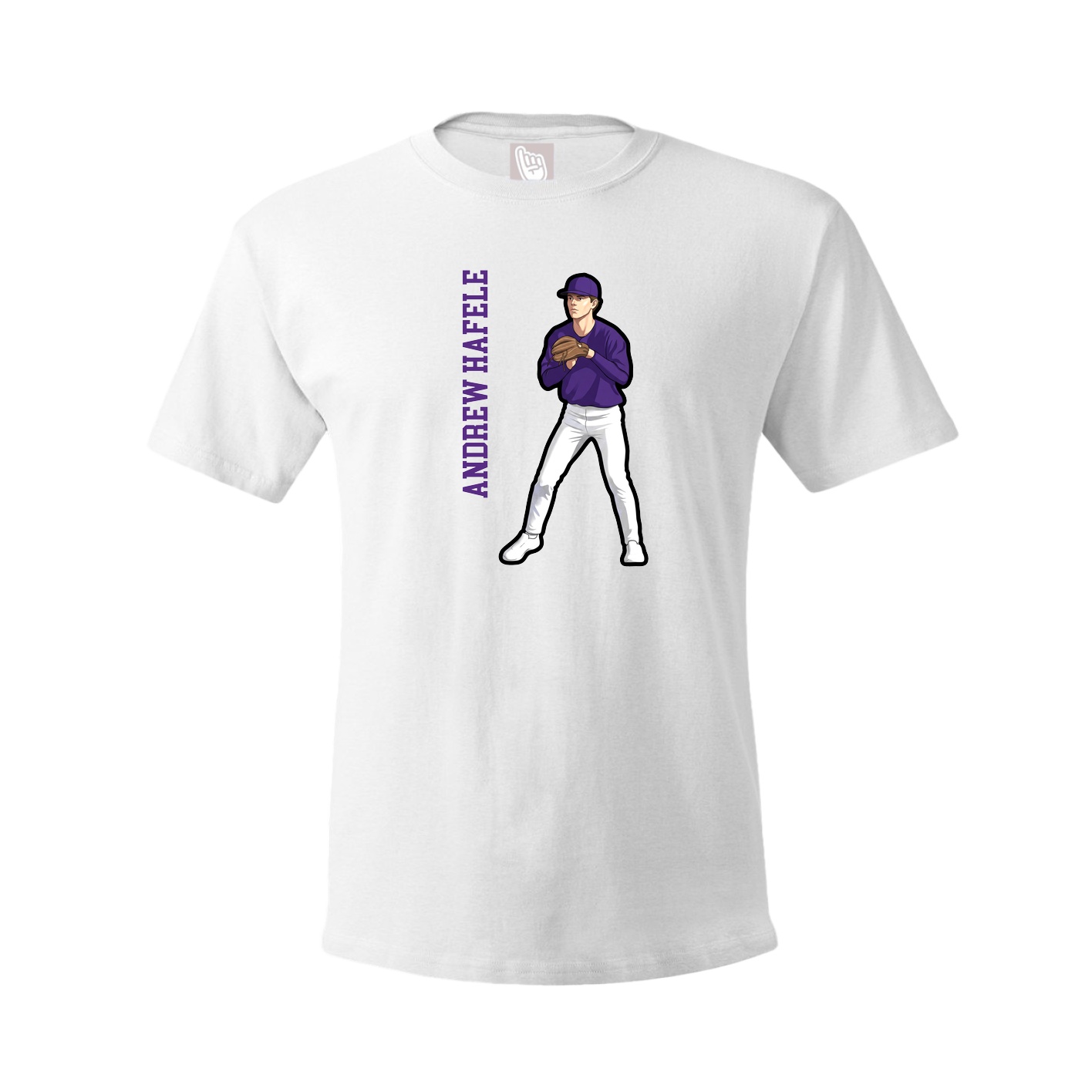 Tee — Name Vertical in White