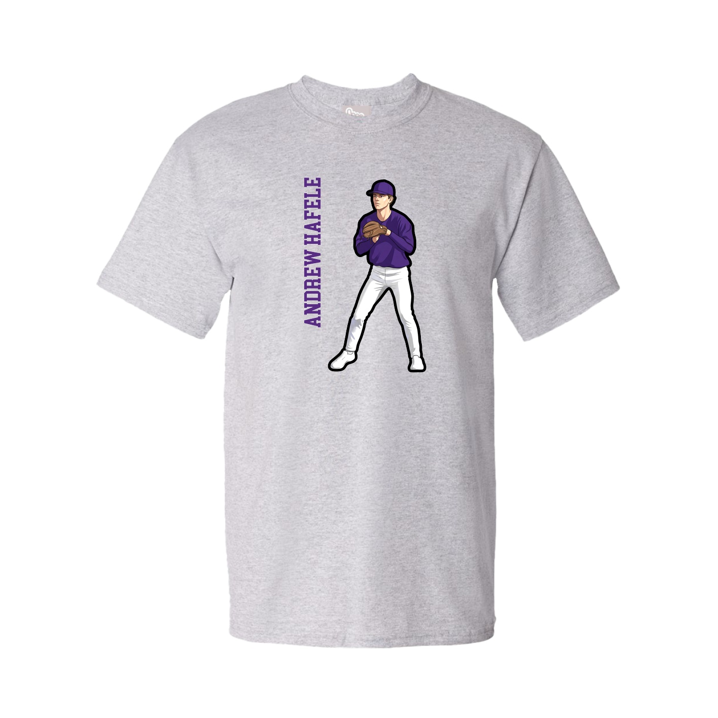 Youth Tee — Name Vertical in Grey