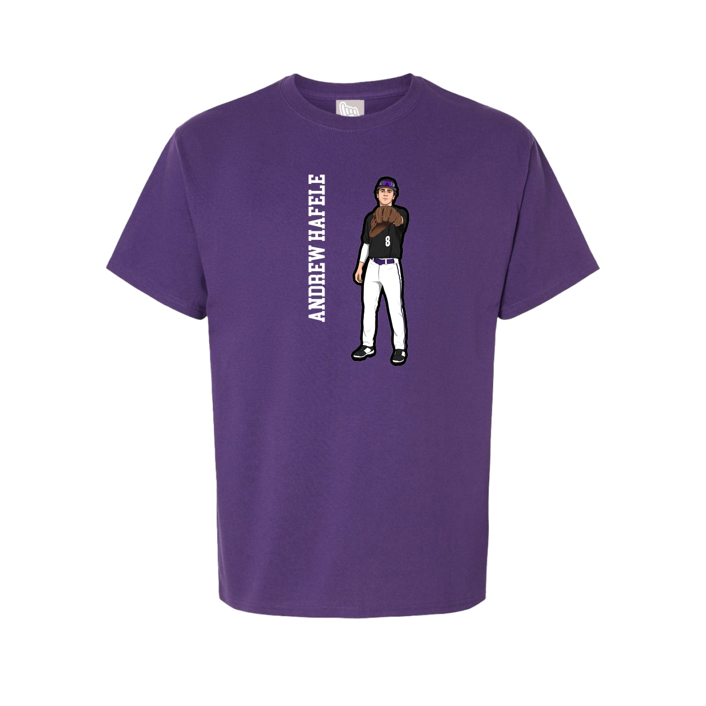 Tee — Name Vertical in Purple