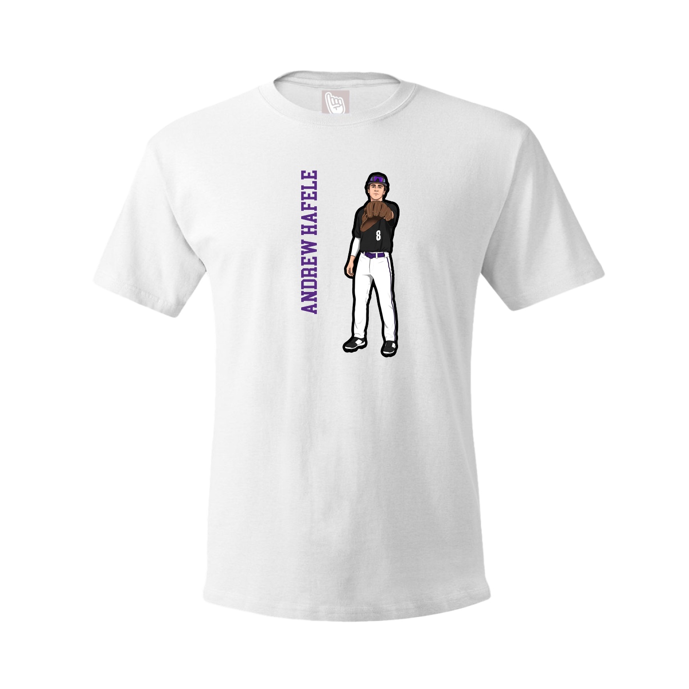 Youth Tee — Name Vertical in White