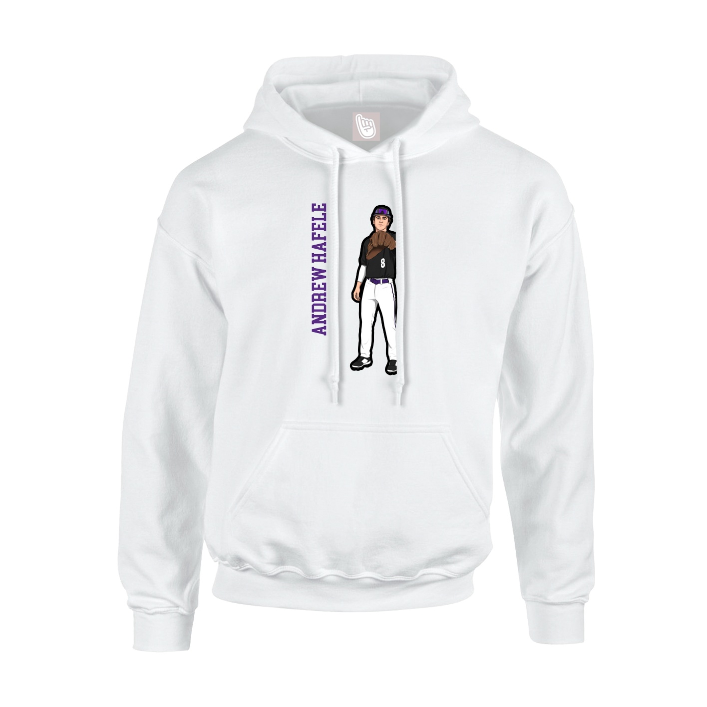 Hoodie — Name Vertical in White