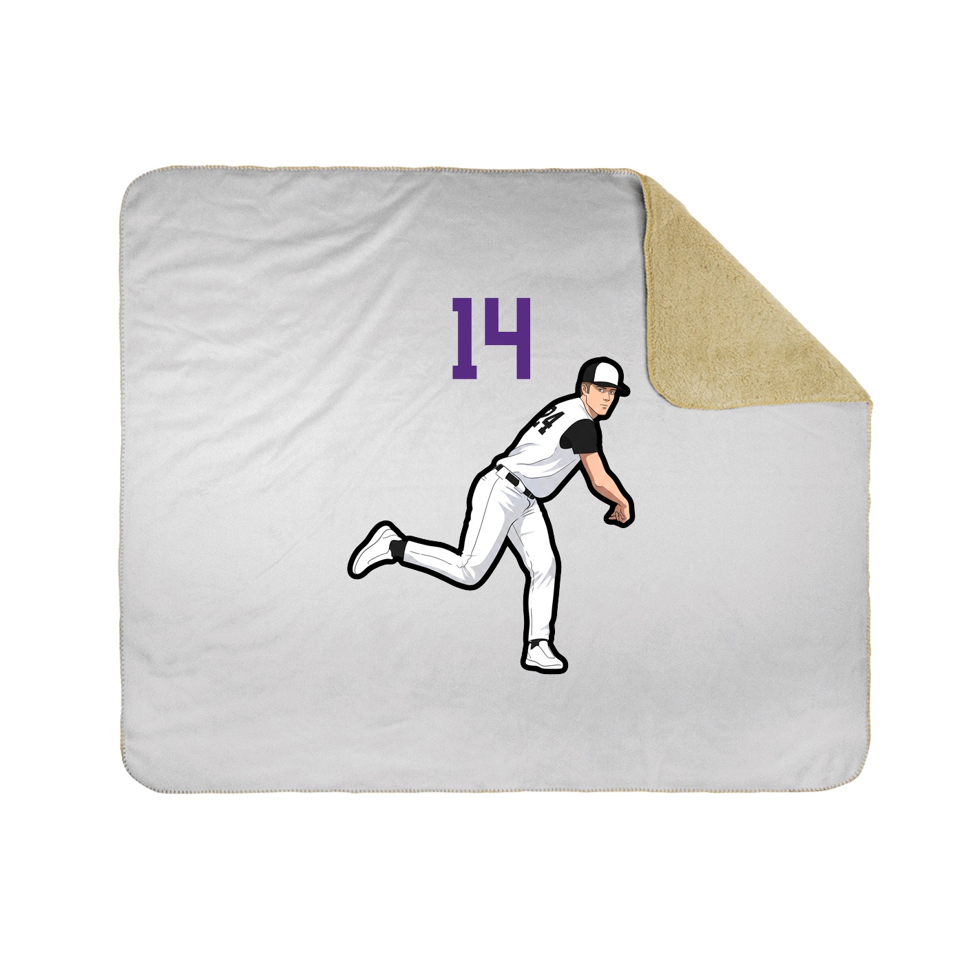 Throw Blanket — Number Top in White
